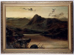 Dipinto raffigurante paesaggio lacustre, firmato A. Hicks  - Auction Old Masters - Digital Auctions