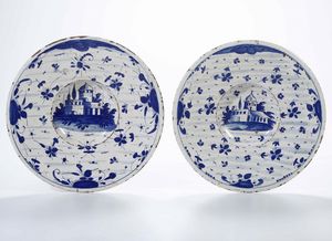 Coppia di piatti Italia del nord, XIX - XX secolo  - Asta Ceramiche | Cambi Time - Digital Auctions