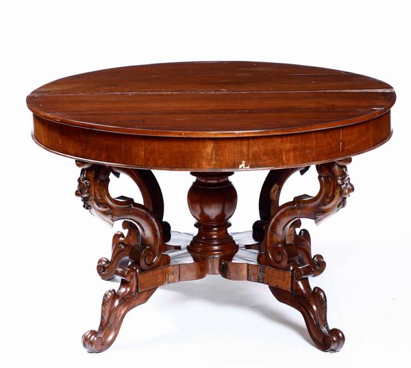 Tavolo rotondo con allunghe, XIX secolo  - Auction Antiques | Cambi Time - Digital Auctions