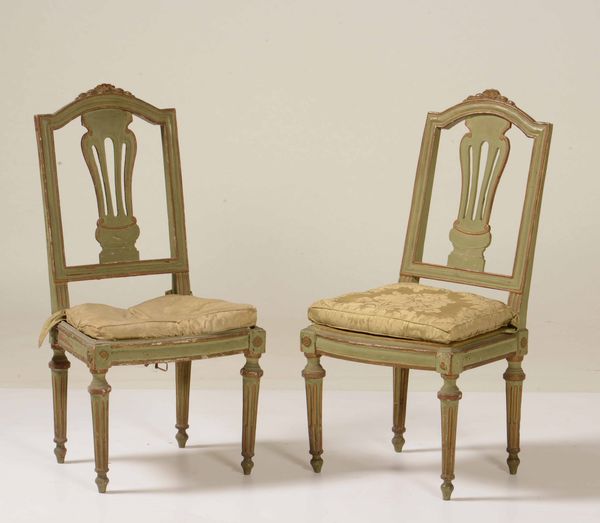 Due sedie in stile Luigi XVI laccate verdi  - Auction Antiques | Cambi Time - Digital Auctions