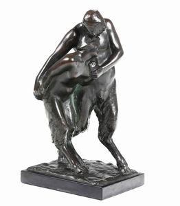 Scultura in bronzo raffigurante coppia di fauni.  - Auction Antiques | Cambi Time - Digital Auctions