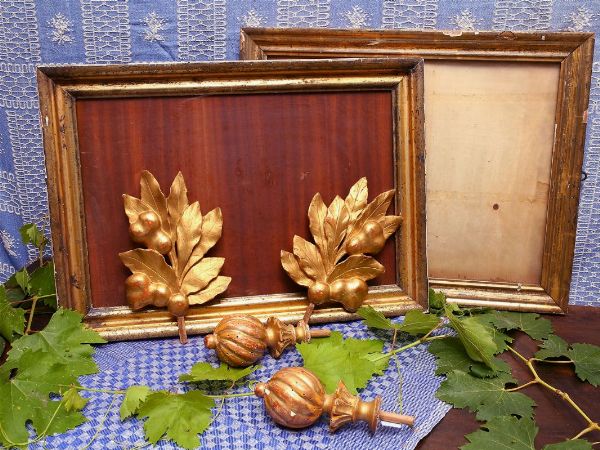 Lotto di accessori in legno intagliato e dorato  - Asta Stile toscano: curiosit da una residenza di campagna - Digital Auctions