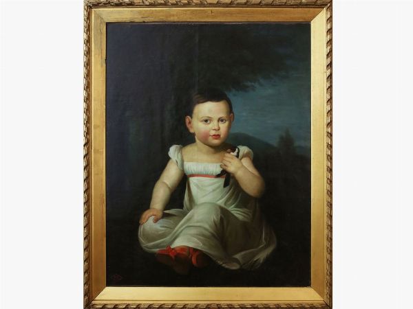 Portrait of a girl in a landscape  - Auction Tuscan style: curiosities from a country residence - Digital Auctions
