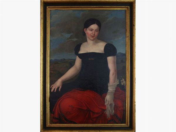 Portrait of a Lady in a landscape  - Auction Tuscan style: curiosities from a country residence - Digital Auctions