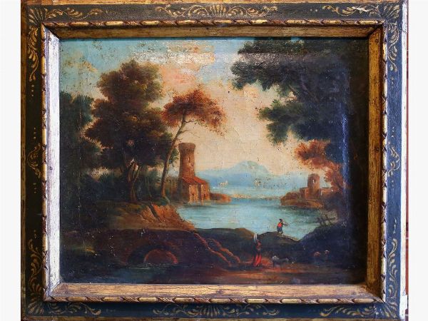 River landscapes with figures  - Auction Tuscan style: curiosities from a country residence - Digital Auctions