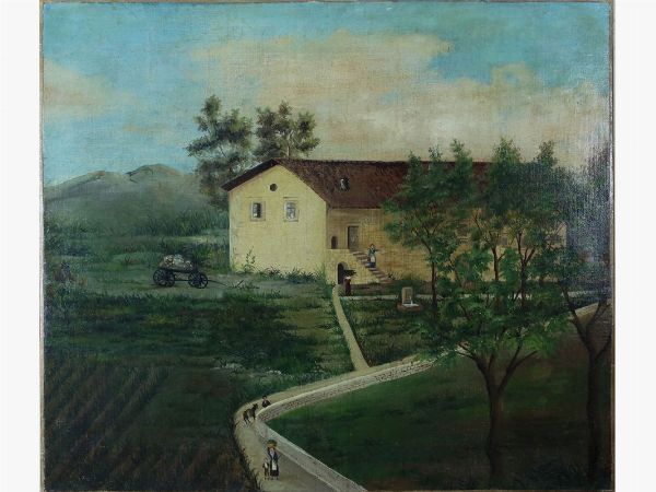 View of a Farmerhouse and River Landscape  - Auction Tuscan style: curiosities from a country residence - Digital Auctions