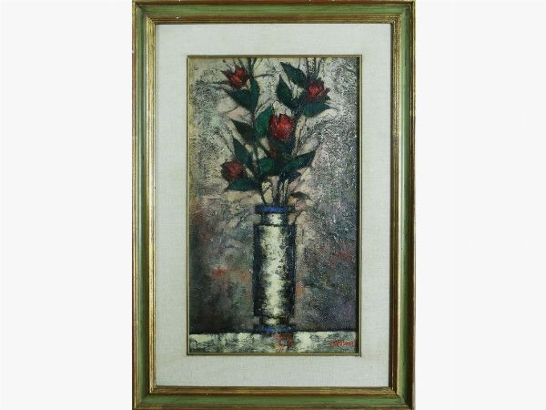 Flowers in a  vase and Landscape  - Auction Tuscan style: curiosities from a country residence - Digital Auctions