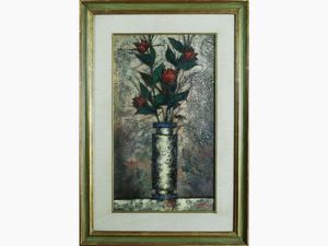 Flowers in a  vase and Landscape  - Auction Tuscan style: curiosities from a country residence - Digital Auctions