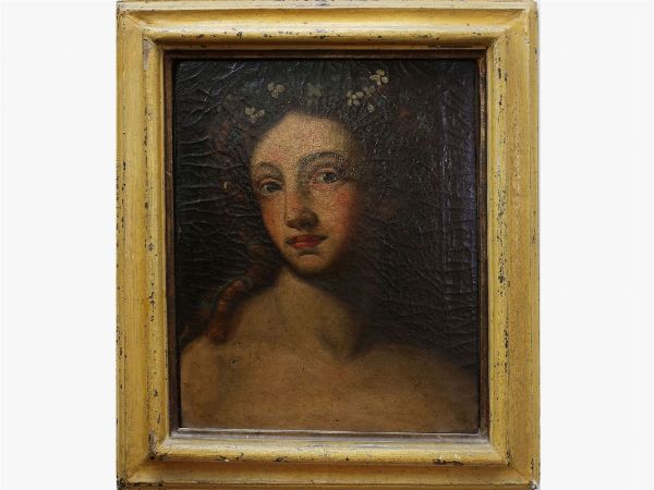 Female bust with flowers in her hair  - Auction Furniture and Paintings from the Ancient Fattoria Franceschini, partly from Villa I Pitti - Digital Auctions