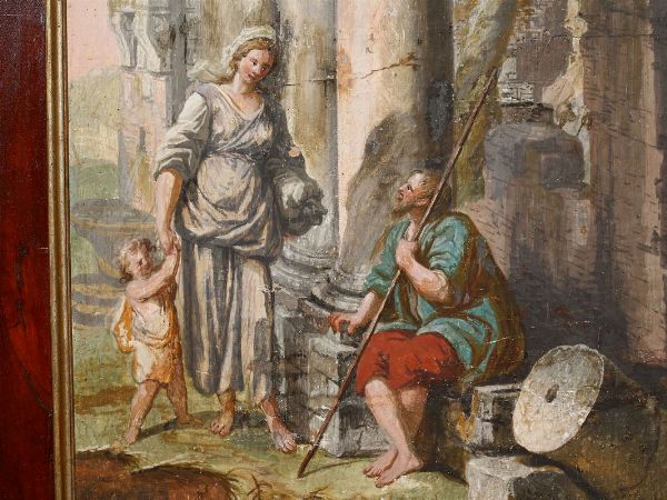 Ruins with wayfarer e mother with child  - Auction Furniture and Paintings from the Ancient Fattoria Franceschini, partly from Villa I Pitti - Digital Auctions