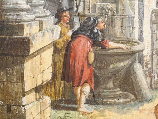 Ruins with spring and three figures  - Auction Furniture and Paintings from the Ancient Fattoria Franceschini, partly from Villa I Pitti - Digital Auctions
