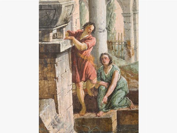 Ruins with sarcophagus and figures  - Auction Furniture and Paintings from the Ancient Fattoria Franceschini, partly from Villa I Pitti - Digital Auctions