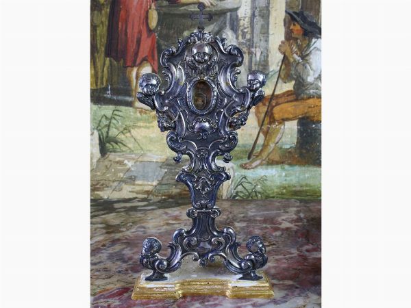 Reliquiario in legno e argento  - Asta Arredi e Dipinti dall'antica Fattoria Franceschini, in parte provenienti da Villa I Pitti - Digital Auctions