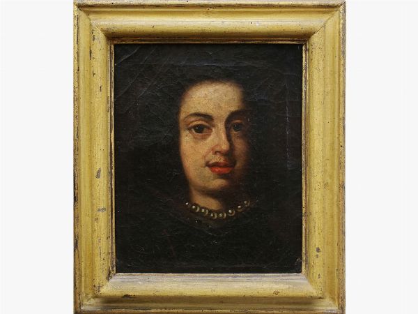 Female bust in a black dress and pearl necklace  - Auction Furniture and Paintings from the Ancient Fattoria Franceschini, partly from Villa I Pitti - Digital Auctions