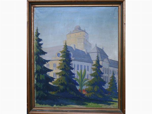 Paesaggio francese 1934  - Asta Arredi e Dipinti dall'antica Fattoria Franceschini, in parte provenienti da Villa I Pitti - Digital Auctions