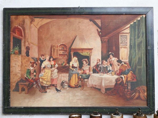 Scena d'interno con personaggi  - Asta Arredi e Dipinti dall'antica Fattoria Franceschini, in parte provenienti da Villa I Pitti - Digital Auctions