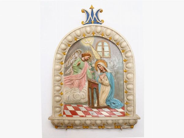 Polychrome glazed terracotta aedicule  - Auction Furniture and Paintings from the Ancient Fattoria Franceschini, partly from Villa I Pitti - Digital Auctions