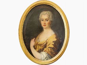 Ritratto di dama con veste ocra e bianca  - Asta Arredi e Dipinti dall'antica Fattoria Franceschini, in parte provenienti da Villa I Pitti - Digital Auctions
