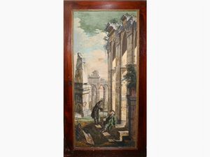 Two figures talking and ruins  - Auction Furniture and Paintings from the Ancient Fattoria Franceschini, partly from Villa I Pitti - Digital Auctions
