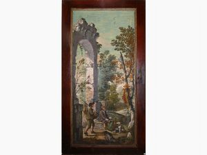 Ruins with hunters and dogs  - Auction Furniture and Paintings from the Ancient Fattoria Franceschini, partly from Villa I Pitti - Digital Auctions