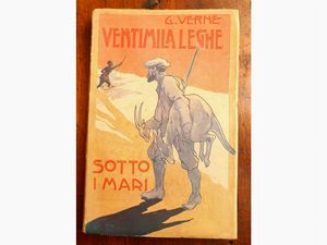 Trenta libri di Jules Verne  - Asta Arredi e Dipinti dall'antica Fattoria Franceschini, in parte provenienti da Villa I Pitti - Digital Auctions